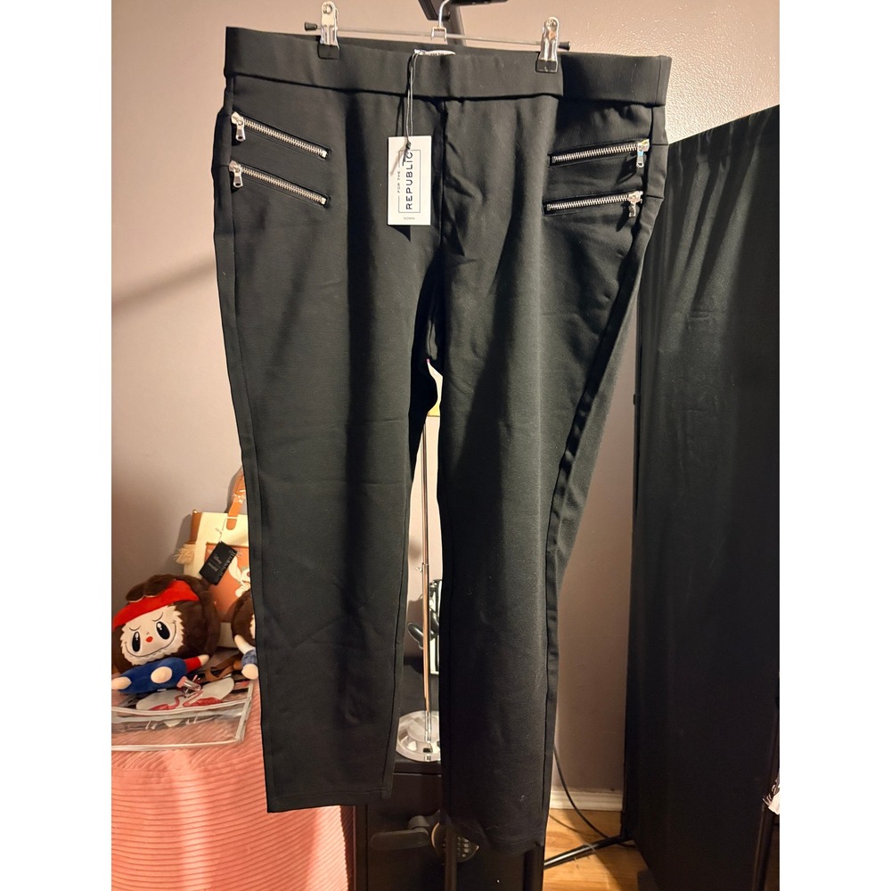 Republic Black Legging with Zipper Decoration Sz 2X
